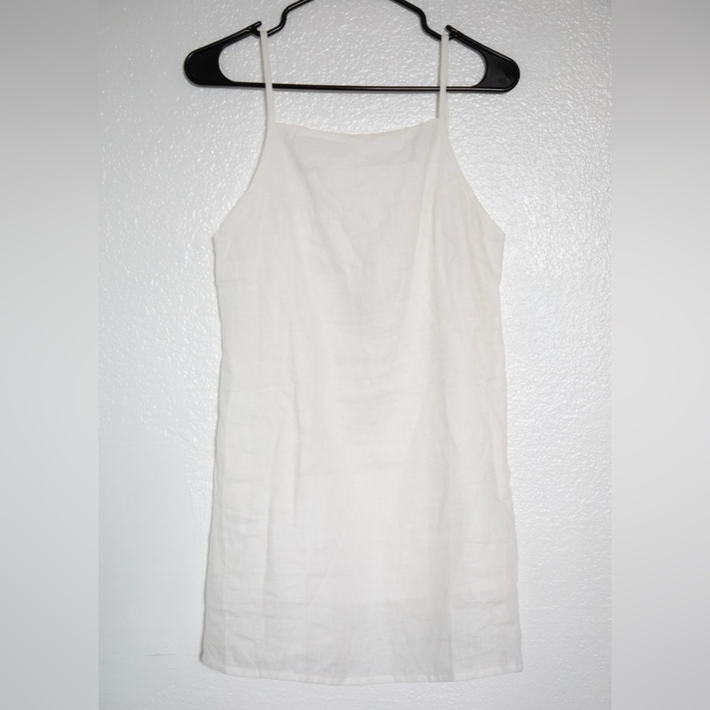 Free Label White Linen Mini Dress Small - Picture 2 of 6